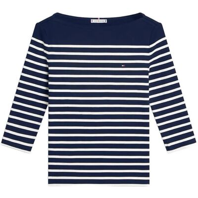 Tommy Hilfiger Cody Slim Boat-Nk 3/4 Slv M DARK NIGHT NAVY ECRU STRIPE M Tommy Hilfiger Cody Slim Boat-Nk 3/4 Slv M DARK NIGHT NAVY ECRU STRIPE M
