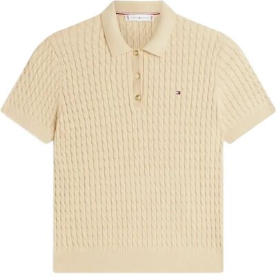 Tommy Hilfiger Co Cable Fine Gg Polo S/S Swt XS HARVEST WHEAT XS Tommy Hilfiger Co Cable Fine Gg Polo S/S Swt XS HARVEST WHEAT XS