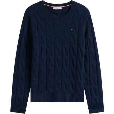 Tommy Hilfiger Soft Wool Cable C-Nk Ls Swt XXXL DARK NIGHT NAVY XXXL Tommy Hilfiger Soft Wool Cable C-Nk Ls Swt XXXL DARK NIGHT NAVY XXXL