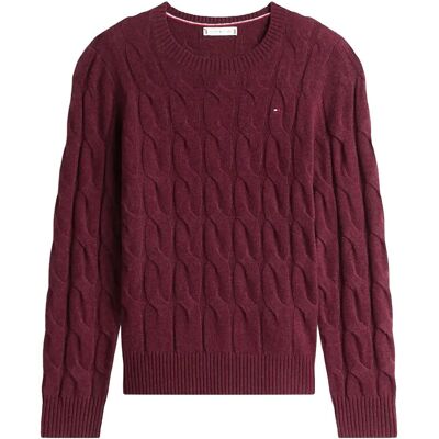 Tommy Hilfiger Soft Wool Cable C-Nk Ls Swt S DEEP BURGUNDY S Tommy Hilfiger Soft Wool Cable C-Nk Ls Swt S DEEP BURGUNDY S