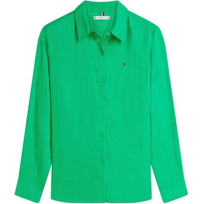 Tommy Hilfiger Ess Linen Relaxed Ls Shirt 36 COURTSIDE GREEN 36 Tommy Hilfiger Ess Linen Relaxed Ls Shirt 36 COURTSIDE GREEN 36