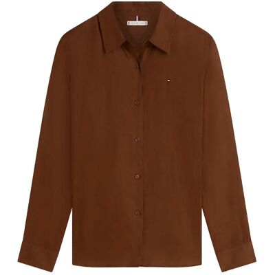 Tommy Hilfiger Ess Linen Relaxed Ls Shirt 46 LEGACY BROWN 46 Tommy Hilfiger Ess Linen Relaxed Ls Shirt 46 LEGACY BROWN 46