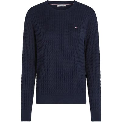 Tommy Hilfiger Cotton Cable Fine Gg C-Nk Swt M DARK BLUE M Tommy Hilfiger Cotton Cable Fine Gg C-Nk Swt M DARK BLUE M
