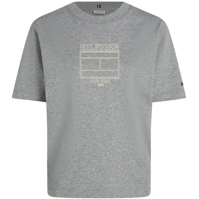 Tommy Hilfiger Mdrn Outline Flag C-Nk Tee XXS LIGHT GREY HTR XXS Tommy Hilfiger Mdrn Outline Flag C-Nk Tee XXS LIGHT GREY HTR XXS