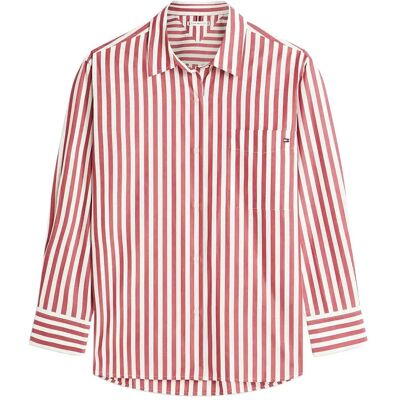 Tommy Hilfiger Ess Poplin Easy Fit Shirt 46 WIDE BANKER STP ECRU LIBERTY RED 46 Tommy Hilfiger Ess Poplin Easy Fit Shirt 46 WIDE BANKER STP ECRU LIBERTY RED 46