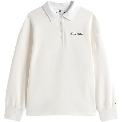 Tommy Hilfiger Script Pique Rugby Swtshrt L IVORY SILK L Tommy Hilfiger Script Pique Rugby Swtshrt L IVORY SILK L