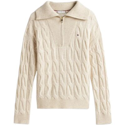 Tommy Hilfiger Soft Wool Cable 1/2 Zip Ls Swt XXXL HEATHER OATMILK XXXL Tommy Hilfiger Soft Wool Cable 1/2 Zip Ls Swt XXXL HEATHER OATMILK XXXL