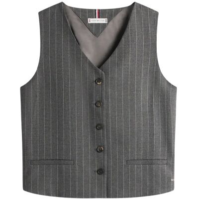 Tommy Hilfiger Pinstripe Tailored Vest 40 MID GREY HEATHER PINSTRIPE 40 Tommy Hilfiger Pinstripe Tailored Vest 40 MID GREY HEATHER PINSTRIPE 40