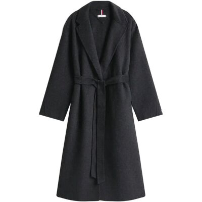 Tommy Hilfiger Df Wool Reg Belted Maxi Coat 46 DARK GREY HEATHER 46 Tommy Hilfiger Df Wool Reg Belted Maxi Coat 46 DARK GREY HEATHER 46