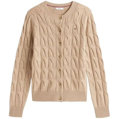 Tommy Hilfiger Soft Wool Cable C-Nk Ls Cardigan XXL SAFARI CANVAS HEATHER XXL Tommy Hilfiger Soft Wool Cable C-Nk Ls Cardigan XXL SAFARI CANVAS HEATHER XXL