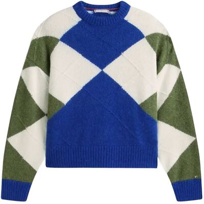 Tommy Hilfiger Alpaca Blend Argyle C-Nk Ls Swt S/M ARGYLE COBALT / DEEP EVERGREEN S/M Tommy Hilfiger Alpaca Blend Argyle C-Nk Ls Swt S/M ARGYLE COBALT / DEEP EVERGREEN S/M
