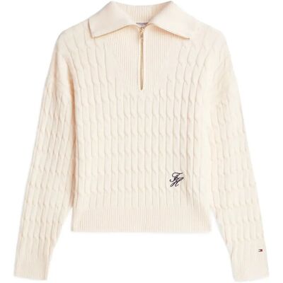 Tommy Hilfiger Co Cable Mid Gg 1/2 Zip Ls Swt L CALICO L Tommy Hilfiger Co Cable Mid Gg 1/2 Zip Ls Swt L CALICO L