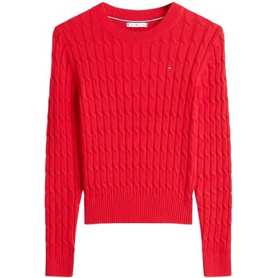 Tommy Hilfiger Co Cable Mid Gg C-Nk Ls Swt M PRIMARY RED M Tommy Hilfiger Co Cable Mid Gg C-Nk Ls Swt M PRIMARY RED M