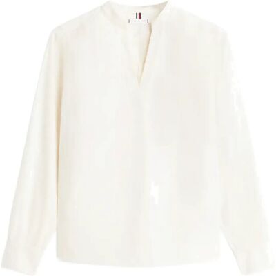 Tommy Hilfiger Poplin V-Nk Blouse 40 CALICO 40 Tommy Hilfiger Poplin V-Nk Blouse 40 CALICO 40
