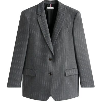 Tommy Hilfiger Pinstripe Relaxed Blazer 44 MID GREY HEATHER PINSTRIPE 44 Tommy Hilfiger Pinstripe Relaxed Blazer 44 MID GREY HEATHER PINSTRIPE 44