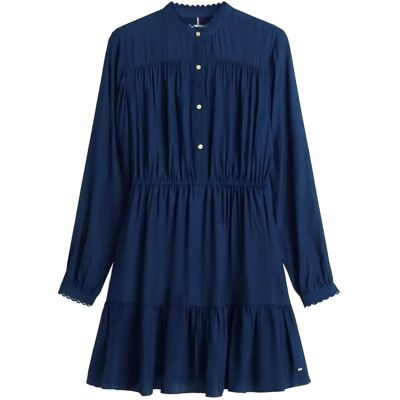 Tommy Hilfiger Fluid Jacquard Gathered Dress 36 DARK NIGHT NAVY 36 Tommy Hilfiger Fluid Jacquard Gathered Dress 36 DARK NIGHT NAVY 36