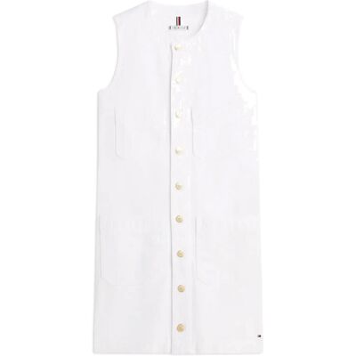 Tommy Hilfiger Dnm Clr Sl Mini Dress 36 TH OPTIC WHITE 36 Tommy Hilfiger Dnm Clr Sl Mini Dress 36 TH OPTIC WHITE 36