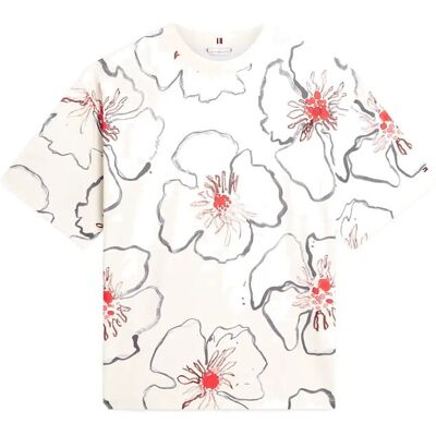 Tommy Hilfiger Flower Graphic Rlx C-Nk Ss Tee M LINEAR POPPY IVORY SILK M Tommy Hilfiger Flower Graphic Rlx C-Nk Ss Tee M LINEAR POPPY IVORY SILK M