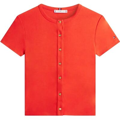 Tommy Hilfiger Gold Button Slim Ss Tee XXS FIREWORKS XXS Tommy Hilfiger Gold Button Slim Ss Tee XXS FIREWORKS XXS