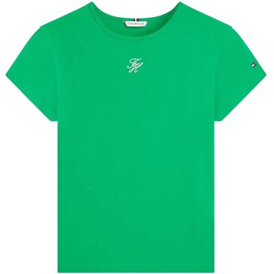 Tommy Hilfiger Th Script Slim Ss Tee XXS COURTSIDE GREEN XXS Tommy Hilfiger Th Script Slim Ss Tee XXS COURTSIDE GREEN XXS