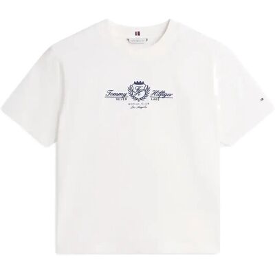 Tommy Hilfiger Varsity Crest Mdrn C-Nk Ss Tee XXS ECRU XXS Tommy Hilfiger Varsity Crest Mdrn C-Nk Ss Tee XXS ECRU XXS