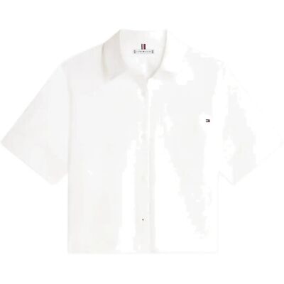 Tommy Hilfiger Ess Poplin Ss Shirts M TH OPTIC WHITE M Tommy Hilfiger Ess Poplin Ss Shirts M TH OPTIC WHITE M