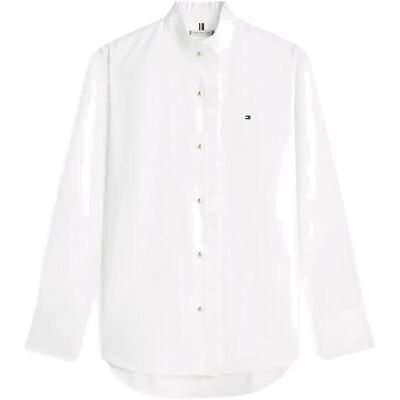 Tommy Hilfiger Poplin Ruffle Collar Ls Shirt 46 OPTIC WHITE 46 Tommy Hilfiger Poplin Ruffle Collar Ls Shirt 46 OPTIC WHITE 46