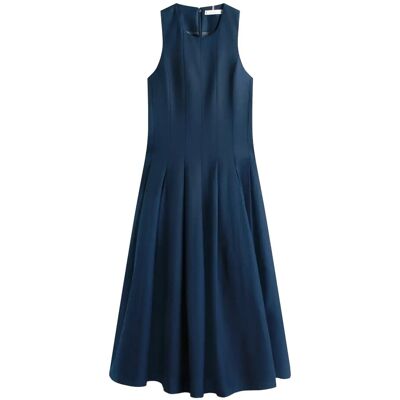 Tommy Hilfiger Linen Blend Hourglass Midi Drs 36 DARK NIGHT NAVY 36 Tommy Hilfiger Linen Blend Hourglass Midi Drs 36 DARK NIGHT NAVY 36