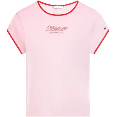 Tommy Hilfiger Tilt Graphic Slim C-Nk Ss Tee XXS BONITA PINK XXS Tommy Hilfiger Tilt Graphic Slim C-Nk Ss Tee XXS BONITA PINK XXS