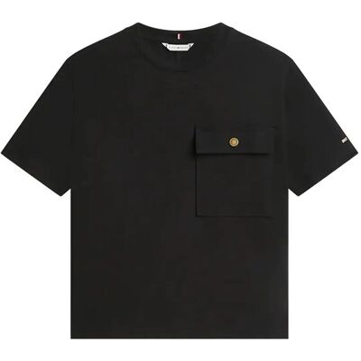 Tommy Hilfiger Gold Button Long Ss Tee M BLACK M Tommy Hilfiger Gold Button Long Ss Tee M BLACK M