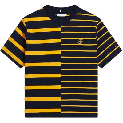 Tommy Hilfiger Th Stripe Mix Mdrn Ss Tee S BIG BRT STP NAVY ORANGE FLASH S Tommy Hilfiger Th Stripe Mix Mdrn Ss Tee S BIG BRT STP NAVY ORANGE FLASH S