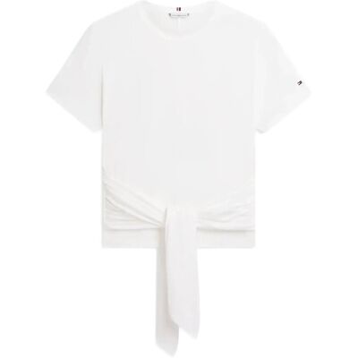 Tommy Hilfiger Co Slub Knot Ss Tee XXS ECRU XXS Tommy Hilfiger Co Slub Knot Ss Tee XXS ECRU XXS