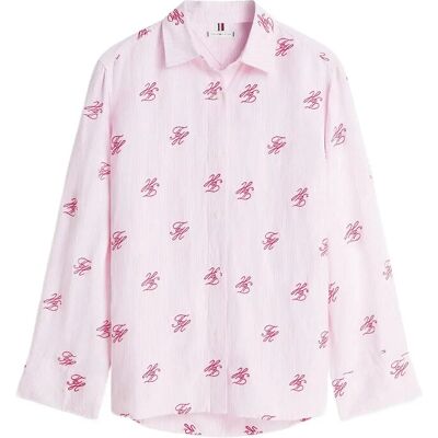 Tommy Hilfiger Swimshop Linen Easy Fit Aop S SCRIPT ITHACA ROSE PETAL S Tommy Hilfiger Swimshop Linen Easy Fit Aop S SCRIPT ITHACA ROSE PETAL S