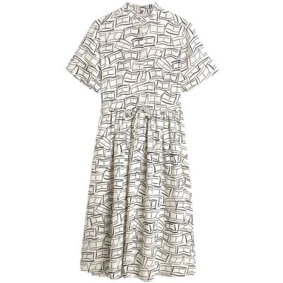 Tommy Hilfiger Ess Linen Midi Ss Shirt Dress M SMALL FLAG FEATHERS CALICO M Tommy Hilfiger Ess Linen Midi Ss Shirt Dress M SMALL FLAG FEATHERS CALICO M