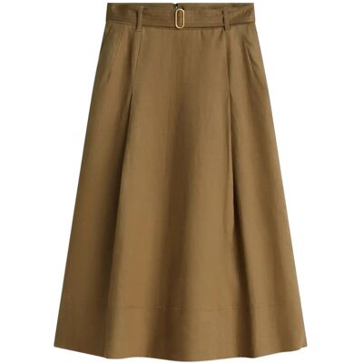 Tommy Hilfiger Linen Utility Midi Skirt 36 MEDITERRANEAN OLIVE 36 Tommy Hilfiger Linen Utility Midi Skirt 36 MEDITERRANEAN OLIVE 36