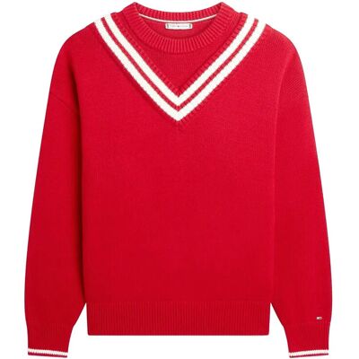 Tommy Hilfiger Varsity Cricket C-Nk Ls Swt M MEDIUM RED M Tommy Hilfiger Varsity Cricket C-Nk Ls Swt M MEDIUM RED M