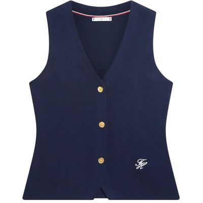 Tommy Hilfiger Co Full Needle Slim Vest M DARK NIGHT NAVY M Tommy Hilfiger Co Full Needle Slim Vest M DARK NIGHT NAVY M