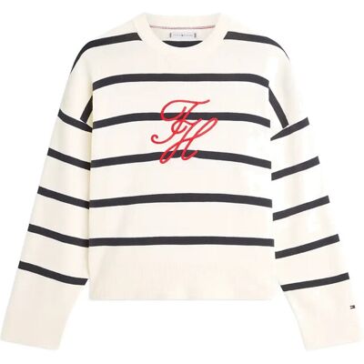 Tommy Hilfiger Full Needle Graphic Sweater M BIG STP CALICO DARK N NAVY M Tommy Hilfiger Full Needle Graphic Sweater M BIG STP CALICO DARK N NAVY M