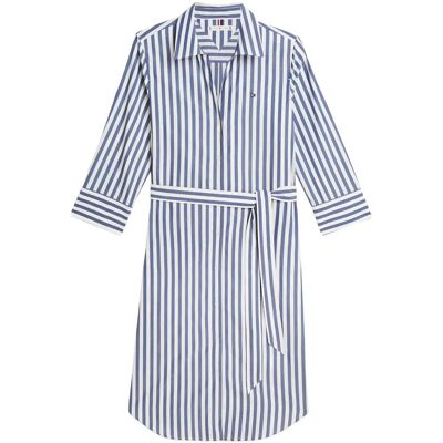 Tommy Hilfiger Ess Poplin Reg Shirt Dress R/S WIDE BANKER STP ECRU SEASHORE NAVY R/S Tommy Hilfiger Ess Poplin Reg Shirt Dress R/S WIDE BANKER STP ECRU SEASHORE NAVY R/S