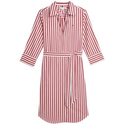 Tommy Hilfiger Ess Poplin Reg Shirt Dress R/S WIDE BANKER STP ECRU LIBERTY RED R/S Tommy Hilfiger Ess Poplin Reg Shirt Dress R/S WIDE BANKER STP ECRU LIBERTY RED R/S