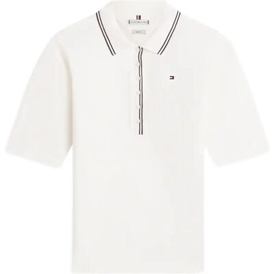 Tommy Hilfiger Lyocell Tipping Slim 1/2Slv Polo M ECRU M Tommy Hilfiger Lyocell Tipping Slim 1/2Slv Polo M ECRU M