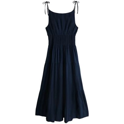 Tommy Hilfiger Smock Tie Ns Midi Dress M DARK NIGHT NAVY M Tommy Hilfiger Smock Tie Ns Midi Dress M DARK NIGHT NAVY M
