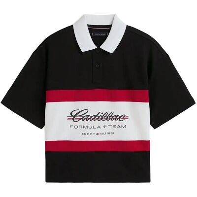 Tommy Hilfiger Th X Cf1 Boxy Script Polo M BLACK M Tommy Hilfiger Th X Cf1 Boxy Script Polo M BLACK M