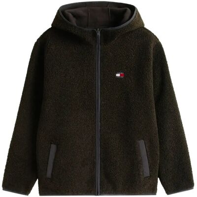 Tommy Jeans Tjm Reg Badge Teddy Zip Tru Ext XXL BLACK ALLOVER XXL Tommy Jeans Tjm Reg Badge Teddy Zip Tru Ext XXL BLACK ALLOVER XXL