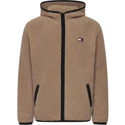 Tommy Jeans Tjm Reg Badge Teddy Zip Tru Ext XXL COASTAL TAUPE XXL Tommy Jeans Tjm Reg Badge Teddy Zip Tru Ext XXL COASTAL TAUPE XXL