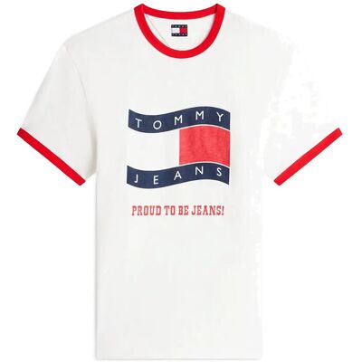 Tommy Jeans Tjm Reg Waving Flag Ss Ringer T XXL ECRU XXL Tommy Jeans Tjm Reg Waving Flag Ss Ringer T XXL ECRU XXL