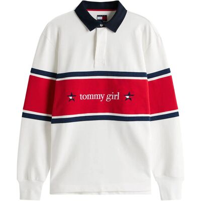 Tommy Jeans Tommy Girl Rugby Polo Shirt XL ECRU XL Tommy Jeans Tommy Girl Rugby Polo Shirt XL ECRU XL