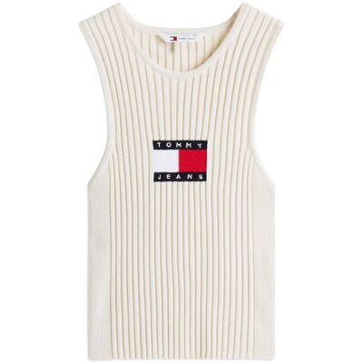 Tommy Jeans Tjw Rib Racer Tank XS ECRU XS Tommy Jeans Tjw Rib Racer Tank XS ECRU XS