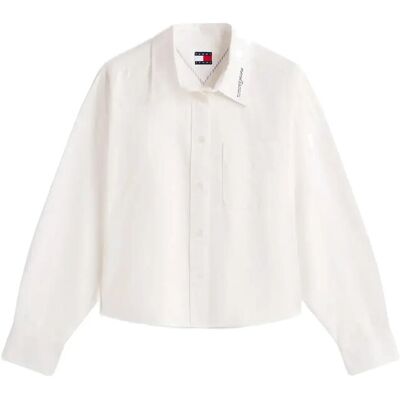 Tommy Jeans Tjw Ovs Crop Oxford Shirt XL ECRU XL Tommy Jeans Tjw Ovs Crop Oxford Shirt XL ECRU XL