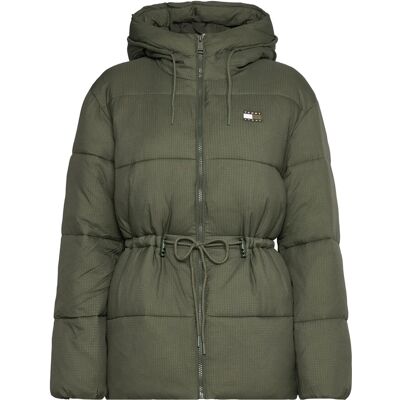 Tommy Jeans Tjw Hooded Midi Puffer Jacket XL PEWTER GREEN XL Tommy Jeans Tjw Hooded Midi Puffer Jacket XL PEWTER GREEN XL